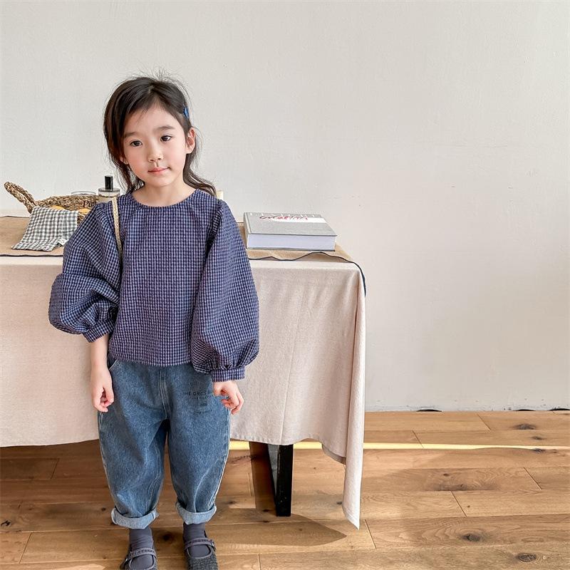 水洗棉泡泡袖上衣 圓領 公主袖 女童 女生-細節圖2