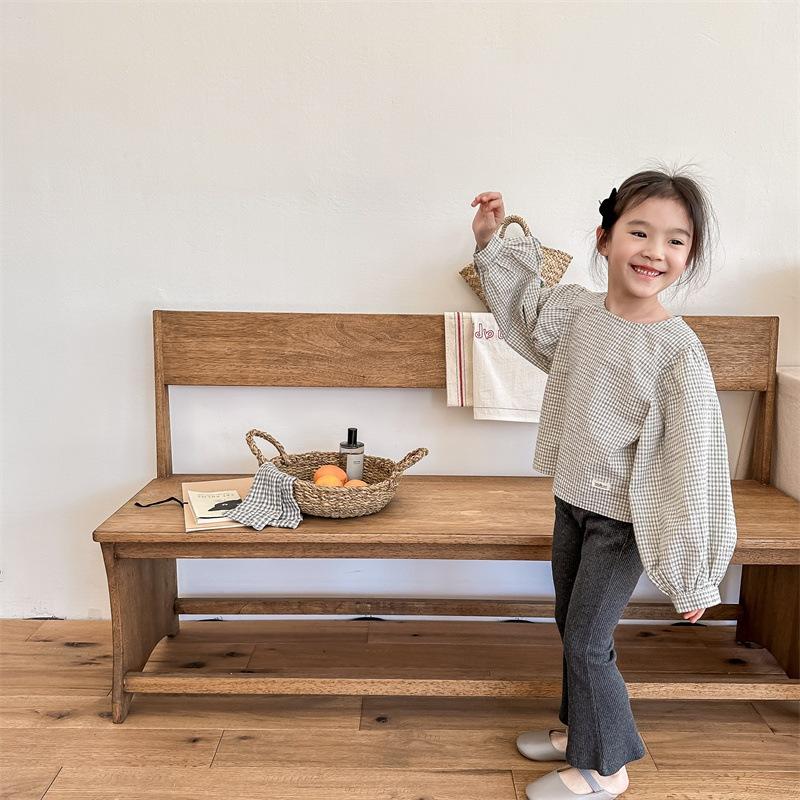 水洗棉泡泡袖上衣 圓領 公主袖 女童 女生-細節圖3