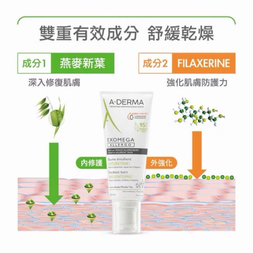 A-DERMA 艾芙美新葉益護佳舒敏霜200ml 無菌護膚 舒緩乾癢 全家適用 統一公司貨 冬天 敏肌 缺水 保-細節圖2