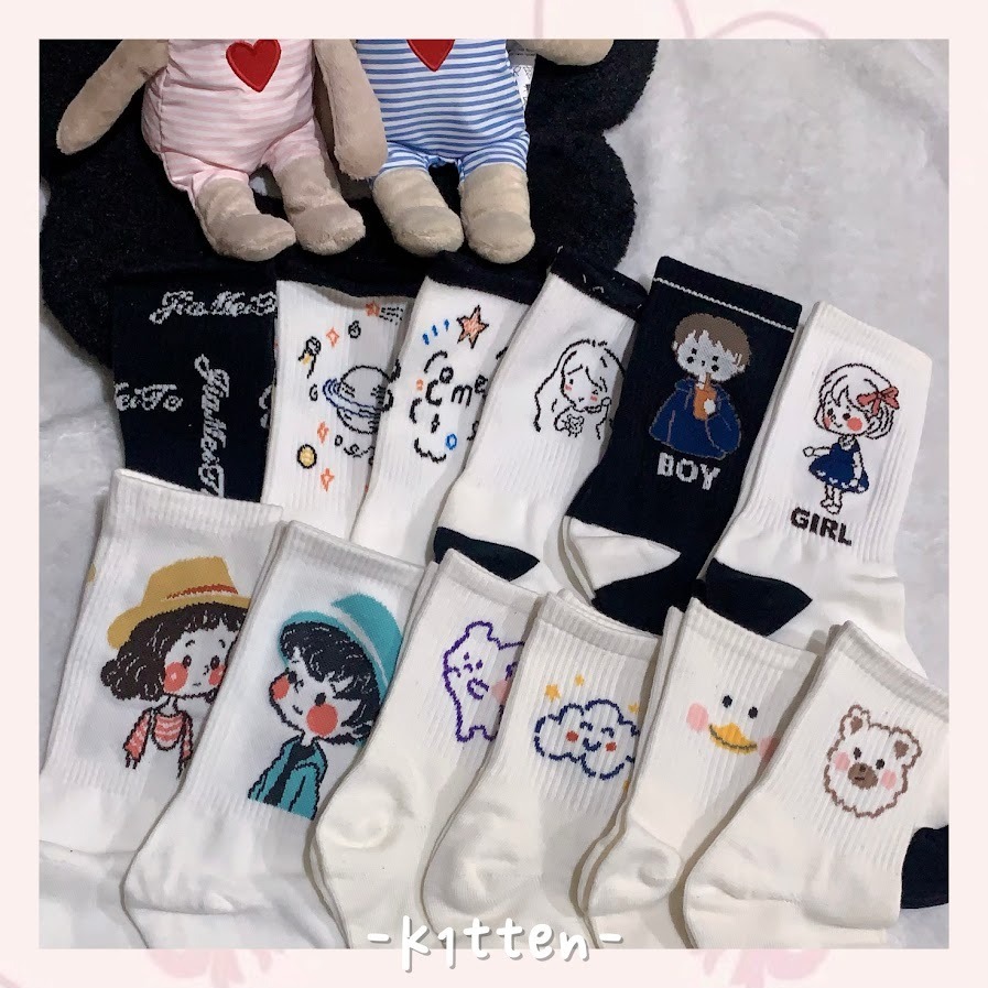 現貨多組優惠.ᐟ.ᐟ可愛襪襪 卡通Ins風襪子-細節圖2