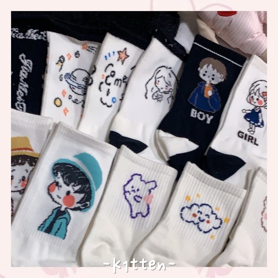 現貨多組優惠.ᐟ.ᐟ可愛襪襪 卡通Ins風襪子-細節圖3