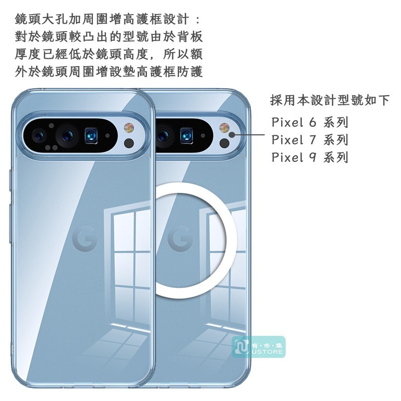 適用Google Pixel系列透明防摔磁吸手機殼保護殼▢Pixel 9 8 8a 7a 7 6a 6 5 XL Pro-細節圖7