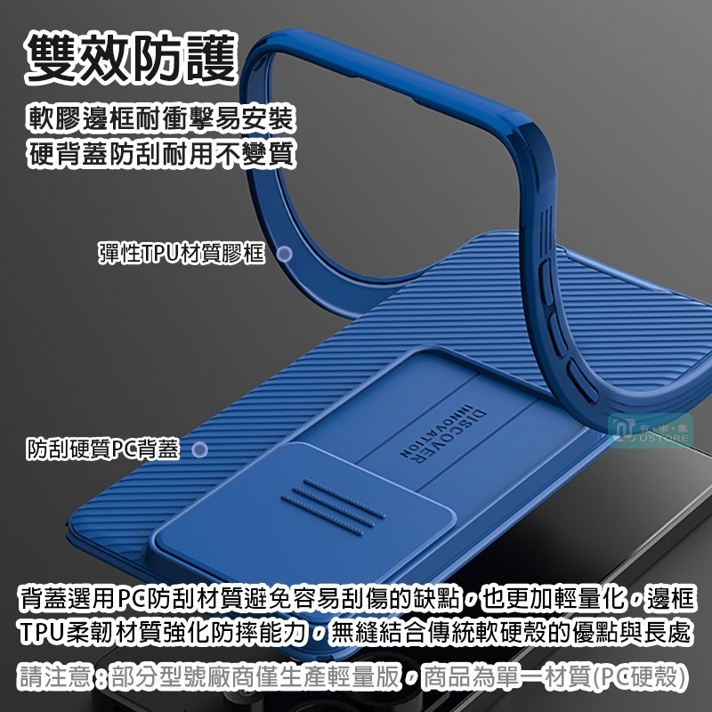 適用紅米Redmi系列滑蓋護鏡防摔全包保護殼手機殼▢紅米Note13 紅米Note12 紅米Note11 Pro-細節圖4