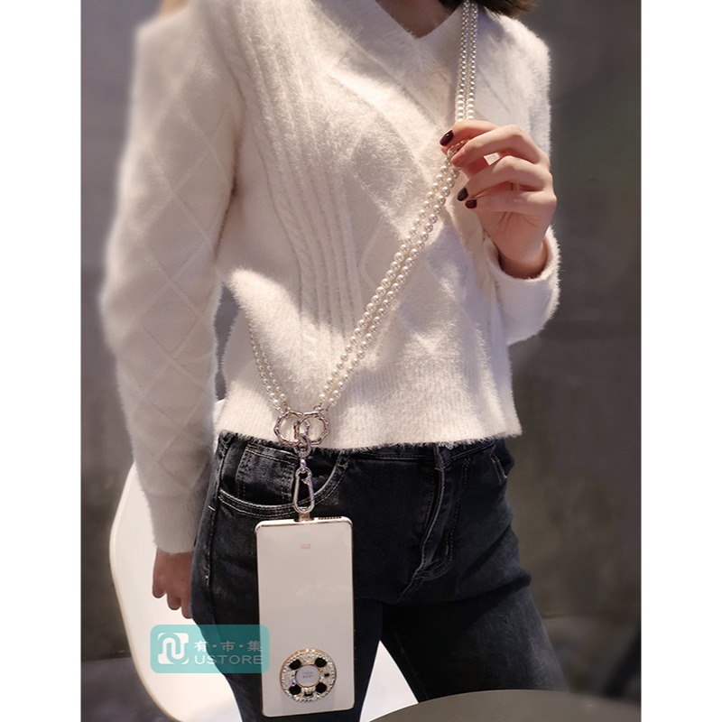 個性時尚輕奢華風格仿珍珠萬用掛繩 手機掛繩 包包掛繩 掛脖掛繩 斜挎掛繩 斜肩背掛繩 貼片掛繩-細節圖2