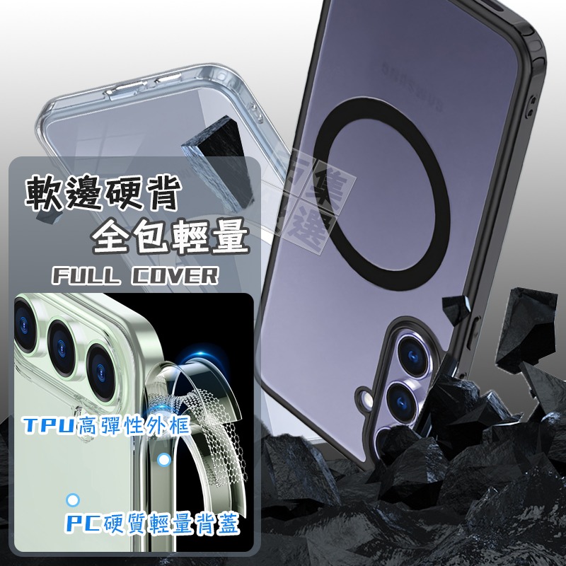 適用 三星 Galaxy S24 FE磁吸全透明強固型軍規級膚感防指紋防摔手機殼 保護殼-細節圖6