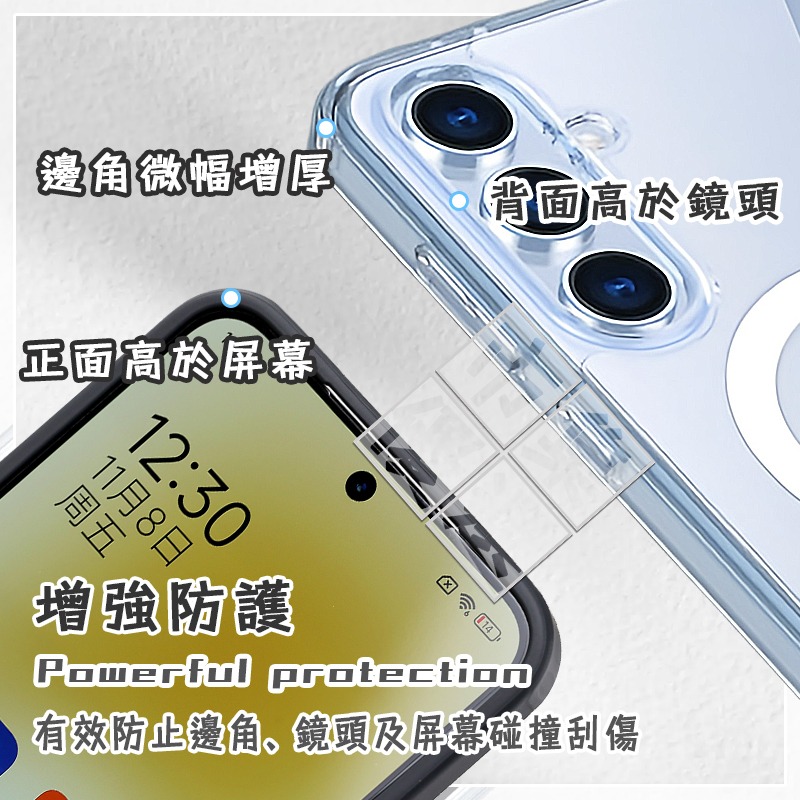 適用 三星 Galaxy S24 FE磁吸全透明強固型軍規級膚感防指紋防摔手機殼 保護殼-細節圖7