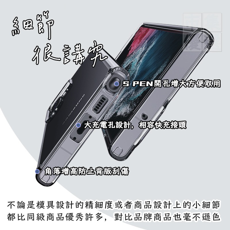 適用三星S系列極透系列抗氧化強固型軍規級防摔全透明手機殼 保護殼▢S24 S23 S22 S21 Ultra-細節圖6