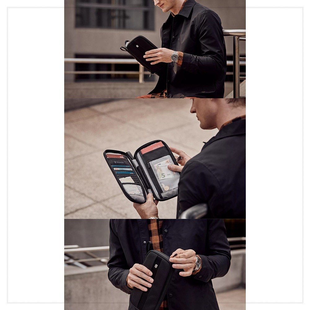 VICTORINOX 瑞士維氏 TA 5.0 直立式護照包 黑 610597-細節圖4