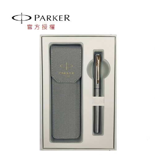 PARKER 禮盒 新威雅XL鋼筆 布筆套＋卡水 鋼桿金夾