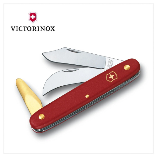 VICTORINOX 瑞士維氏 3用園藝刀(修枝刀/園藝刀/黃銅樹皮剝皮器) 3.9116