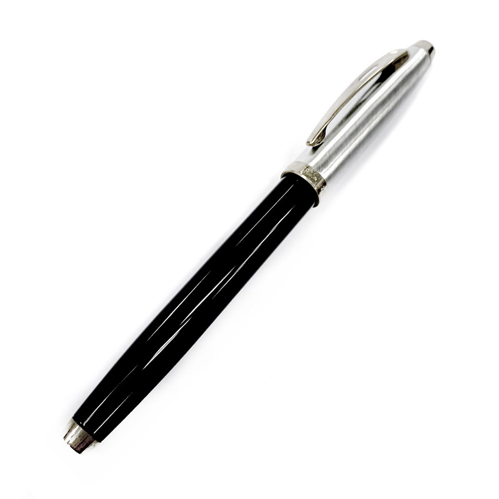 SHEAFFER 9313 100系列 黑桿銀蓋銀夾 鋼珠筆 E1931351-細節圖2