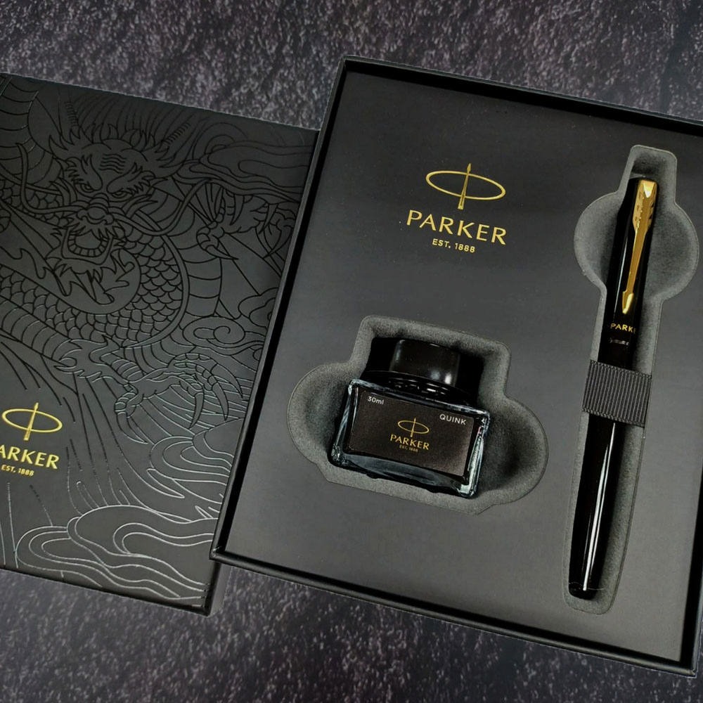 PARKER 2024新威雅特別版龍筆 墨水禮盒 黑鋼筆-細節圖4
