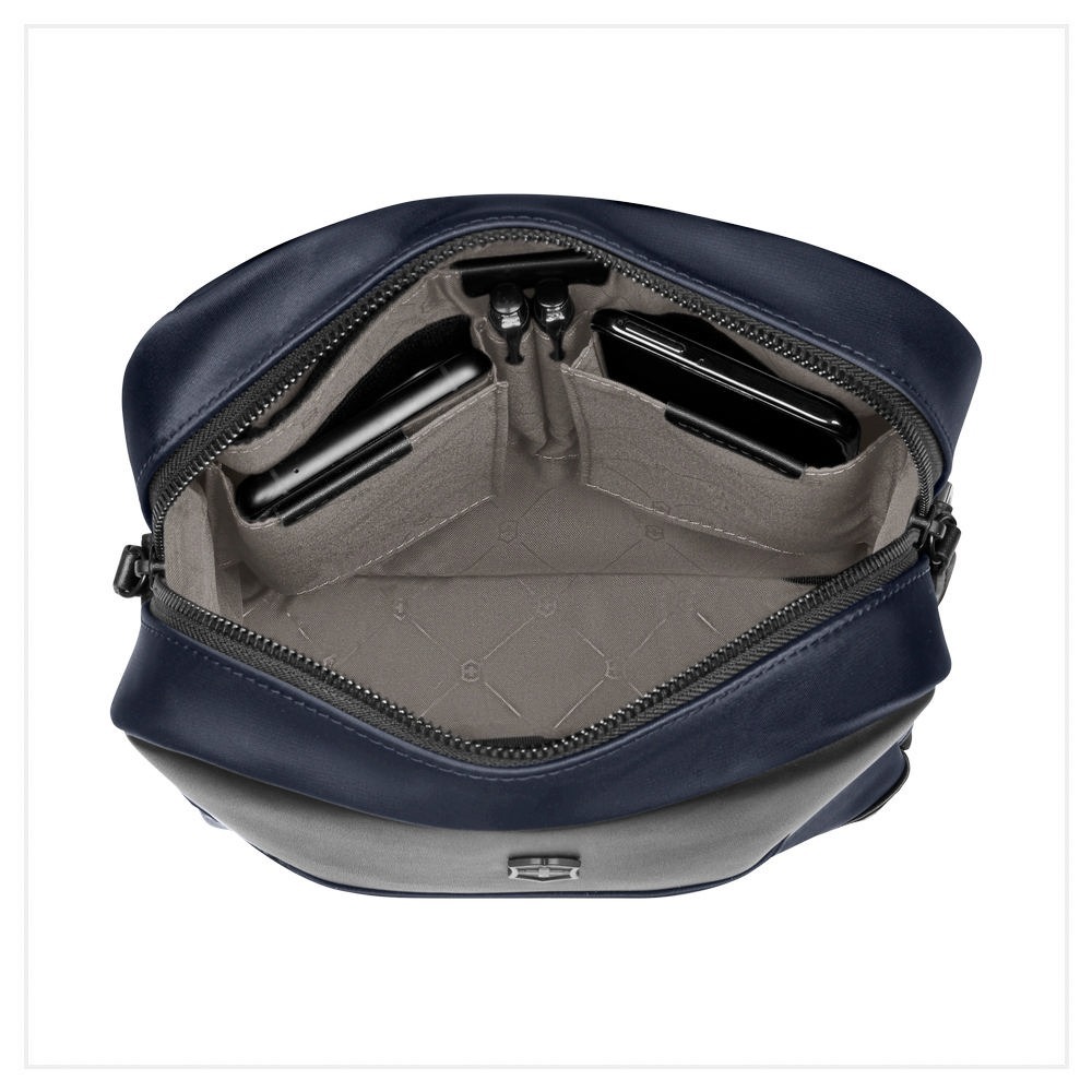 VICTORINOX 瑞士維氏 AlexNero系列 直式隨身斜背包 黑/海軍藍 612767/653674-細節圖9