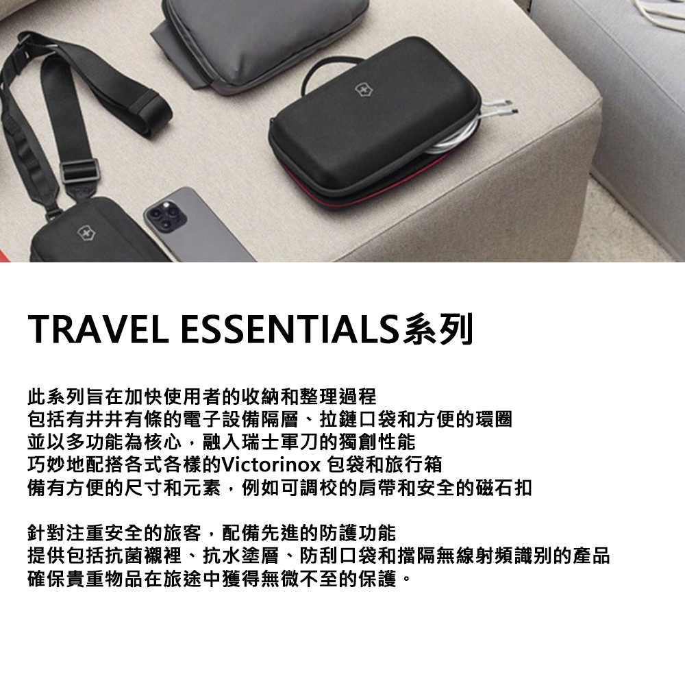 VICTORINOX 瑞士維氏 Travel Essentials 可摺疊後背包 黑/灰 653386/653387-細節圖11