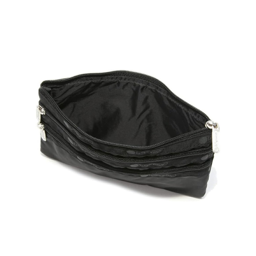 LeSportsac 2025夏季新品 3-Zip Cosmetic 三層拉鍊化妝包(7158) RO86永恆黑-細節圖3