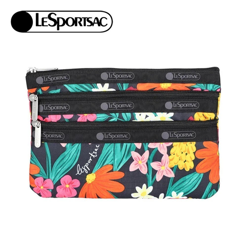 LeSportsac 2025夏季新品 3-Zip Cosmetic 三層拉鍊化妝包(7158)-規格圖11