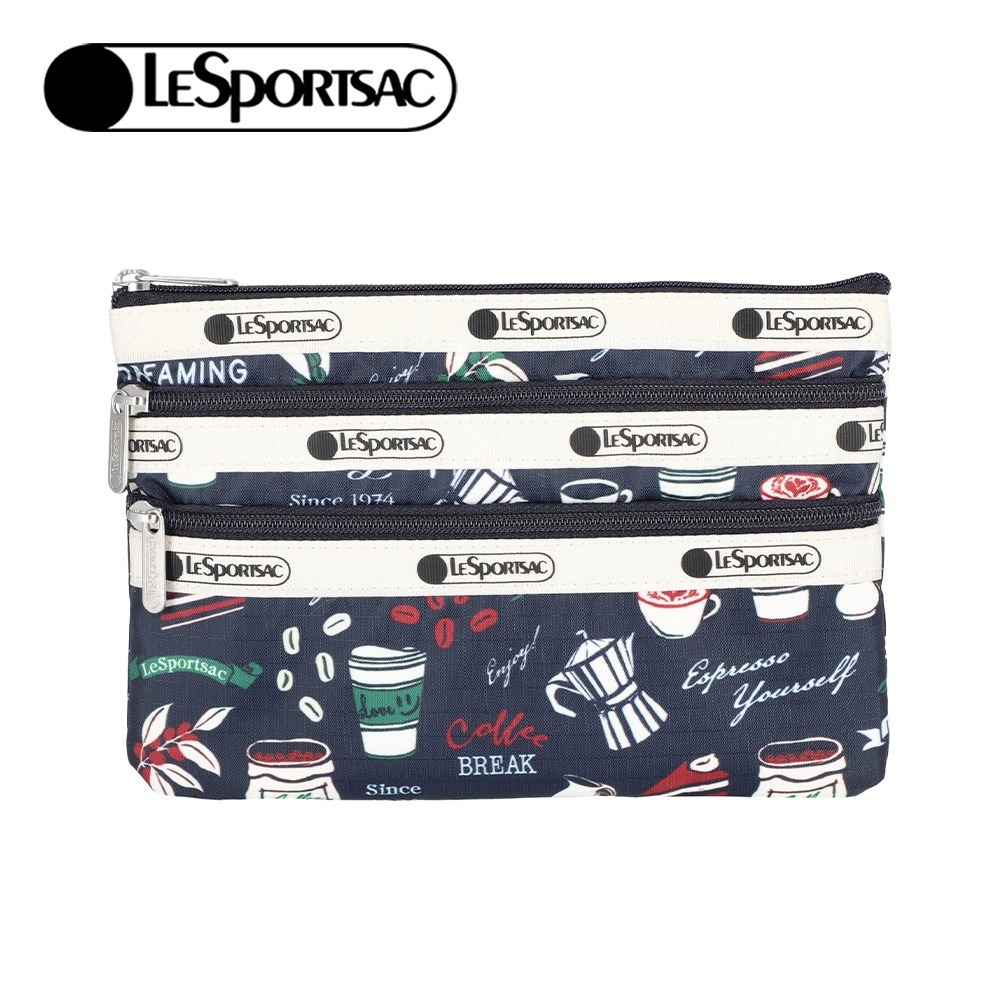 LeSportsac 2025夏季新品 3-Zip Cosmetic 三層拉鍊化妝包(7158)-規格圖11