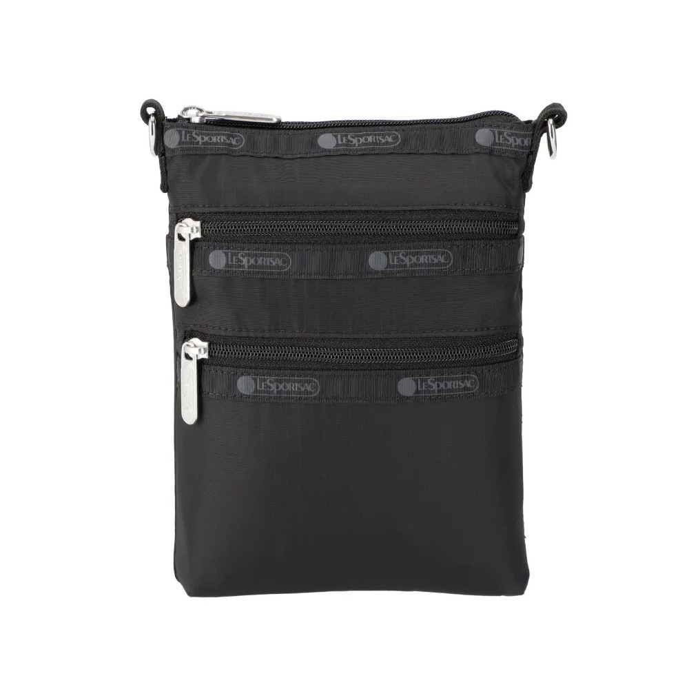 LeSportsac 2025夏季新品 3-Zip Crossbody 三層拉鍊斜背包(4007) R086永恒黑-細節圖2
