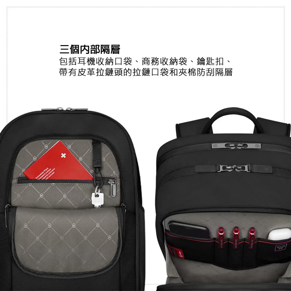 VICTORINOX 瑞士維氏 Altmont Modern後背包 黑/白/藍 653551/653552/653553-細節圖4