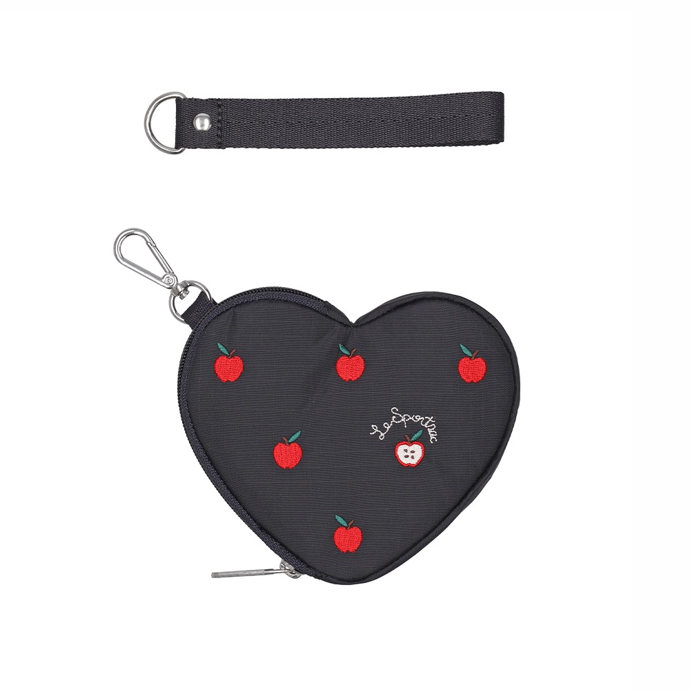 Lesportsac 2026秋季新品 Heart Wristlet 愛心造型零錢包(3006) HG78刺繡紅蘋果-細節圖4