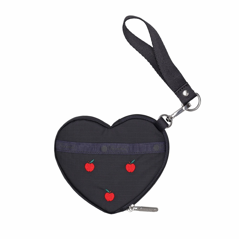 Lesportsac 2026秋季新品 Heart Wristlet 愛心造型零錢包(3006) HG78刺繡紅蘋果-細節圖5