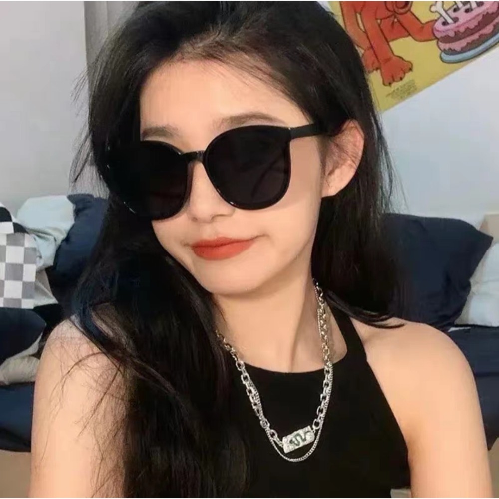 落日色韓版ins風 方形防曬墨鏡女圓臉顯瘦-細節圖3