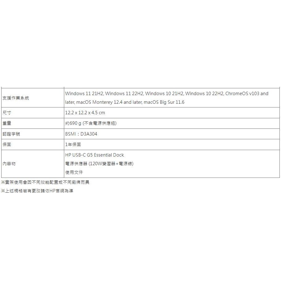 【HP展售中心】HP USB-C G5 Essential Dock【72C71AA】擴充基座【現貨】-細節圖9