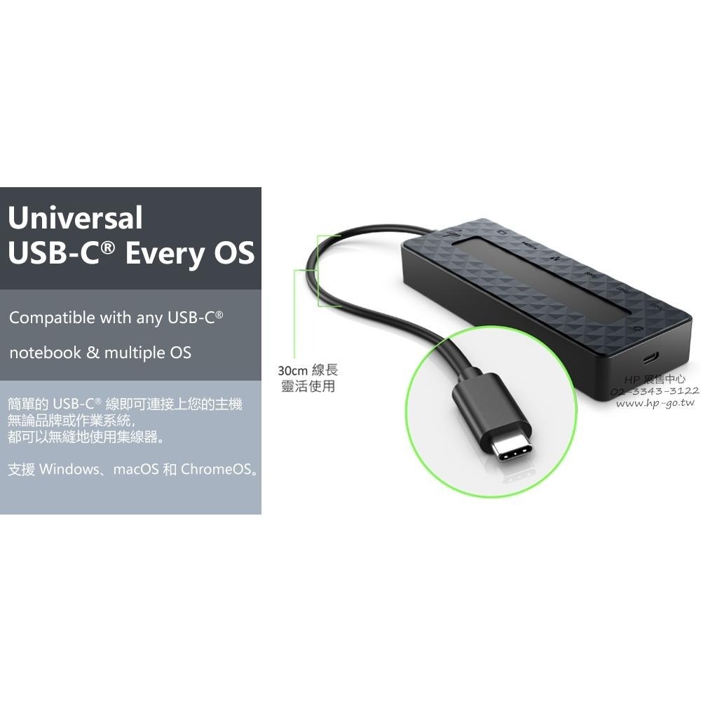 【HP展售中心】HP Universal USB-C Multiport Hub【50H55AA】-細節圖4