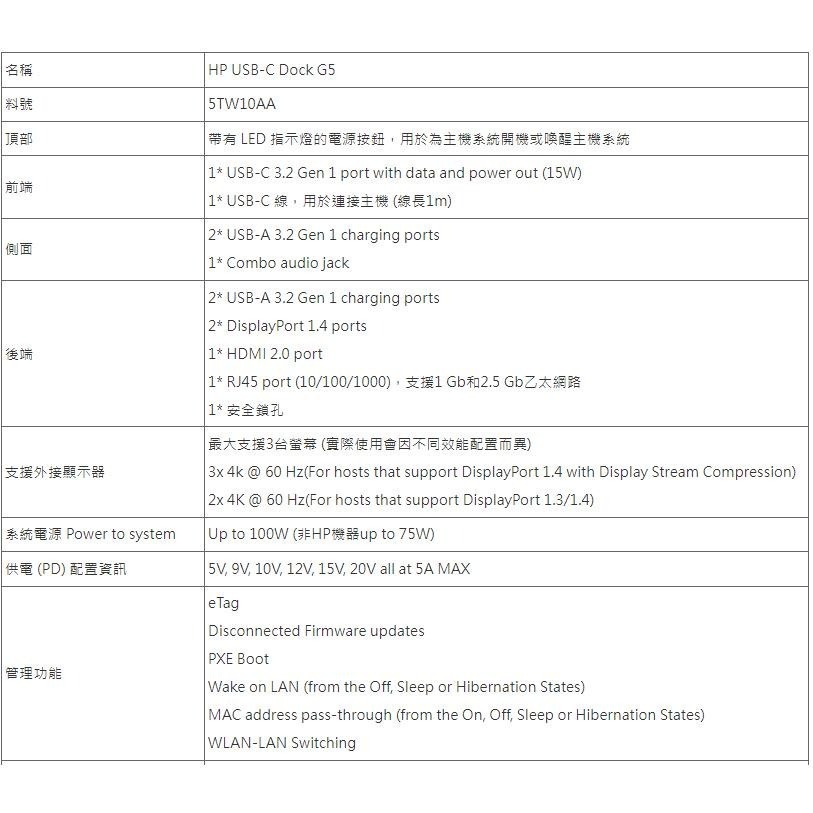 【HP展售中心】HP USB-C Dock G5【5TW10AA】擴充基座【現貨】-細節圖8