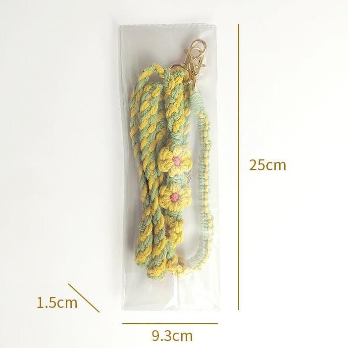 Čechy花花手工編織調節式手機背繩耳機掛繩 捷克手工掛繩 波西米亞手工編織手機繩 斜背可調節掛飾花朵菊花小雛菊手 機鏈-細節圖9