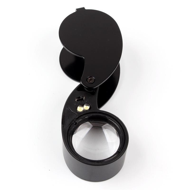 40倍鋁合金 LED袖珍折疊放大鏡珠寶首飾袖珍環形珠寶手鏡珠寶放大鏡金屬珠寶環形放大鏡珠寶商眼睛放大鏡珠寶放大鏡寶石手鏡-細節圖5