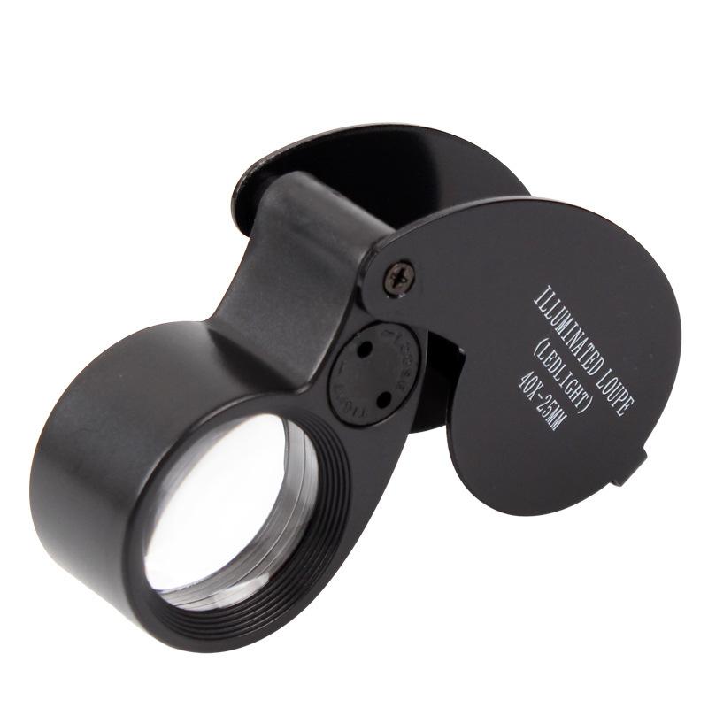 40倍鋁合金 LED袖珍折疊放大鏡珠寶首飾袖珍環形珠寶手鏡珠寶放大鏡金屬珠寶環形放大鏡珠寶商眼睛放大鏡珠寶放大鏡寶石手鏡-細節圖2