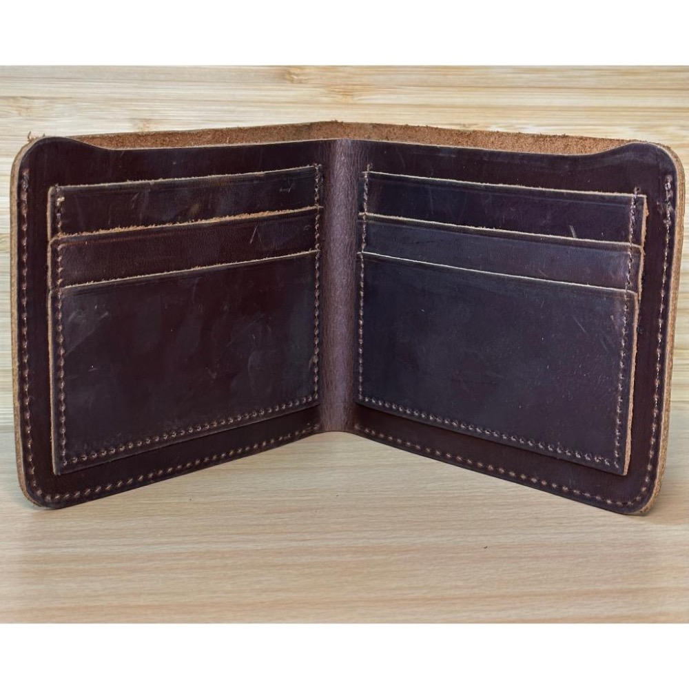 頂級頭層牛皮 頭層牛皮錢包 復古休閒皮夾 錢包 卡片包 極奢純牛皮 真皮耐用 無印短夾 瘋馬皮男士錢包 真皮橫短款-細節圖4