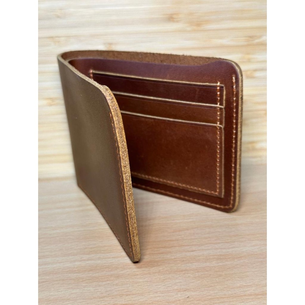 頂級頭層牛皮 頭層牛皮錢包 復古休閒皮夾 錢包 卡片包 極奢純牛皮 真皮耐用 無印短夾 瘋馬皮男士錢包 真皮橫短款-細節圖6