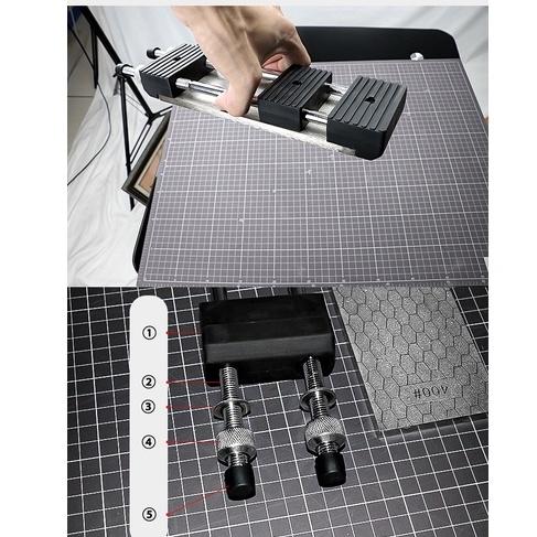 日本無印同款 良品實用磨刀器 雙面番號400番/1000番 鑽石 磨刀石 雙面磨刀石 整平石 研磨工具 附伸縮台座-細節圖4