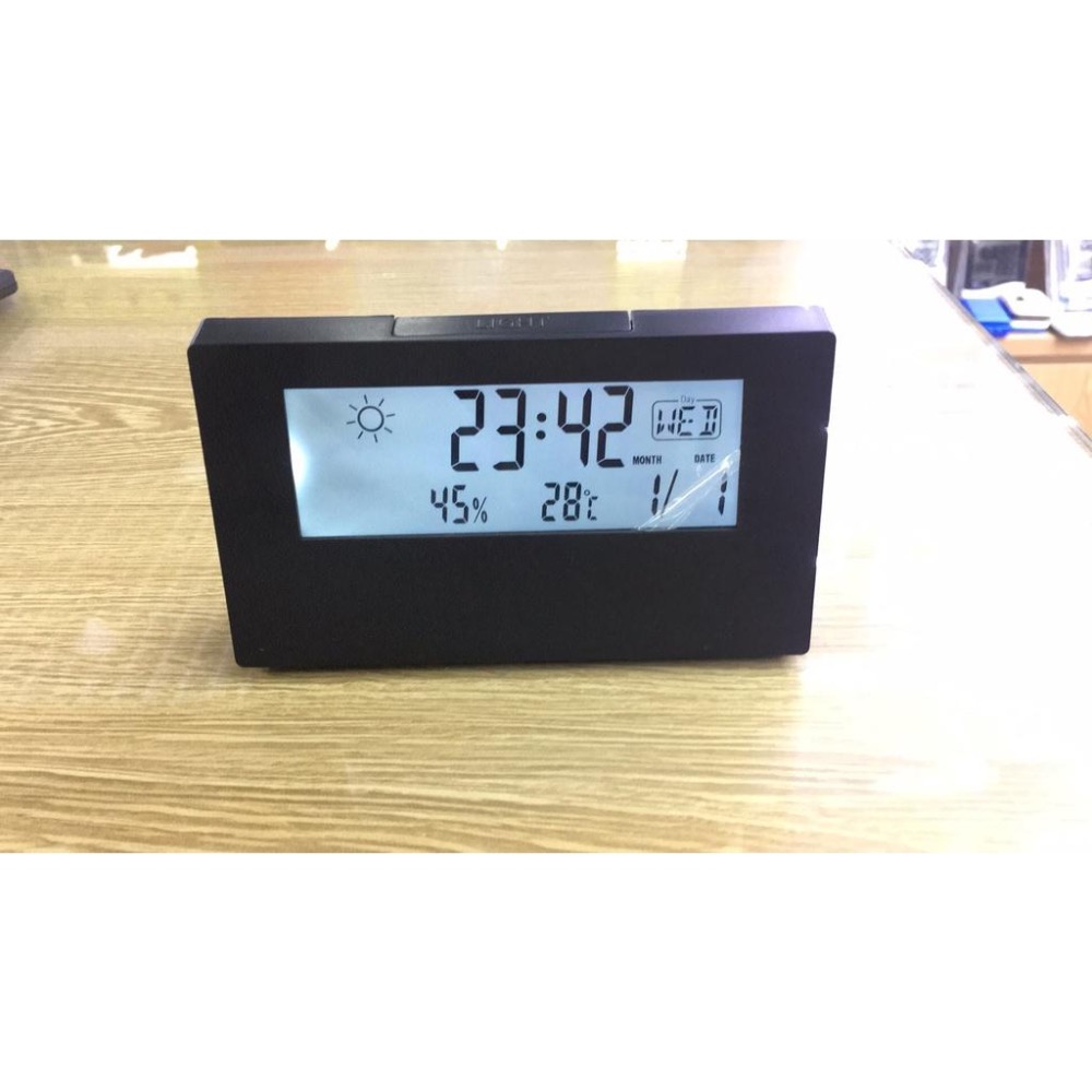 多功能 LED夜燈款 LCD時鐘/電子鐘/溫度計/濕度計/鬧鐘/月曆/星期/天氣預報 創意電子液晶顯多功能 白光LED燈-細節圖2