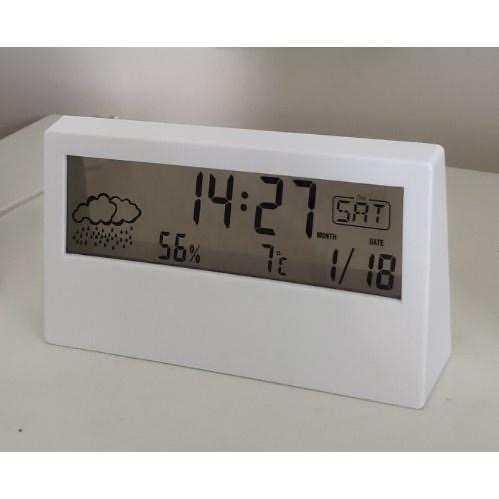 多功能 LED夜燈款 LCD時鐘/電子鐘/溫度計/濕度計/鬧鐘/月曆/星期/天氣預報 創意電子液晶顯多功能 白光LED燈-細節圖6
