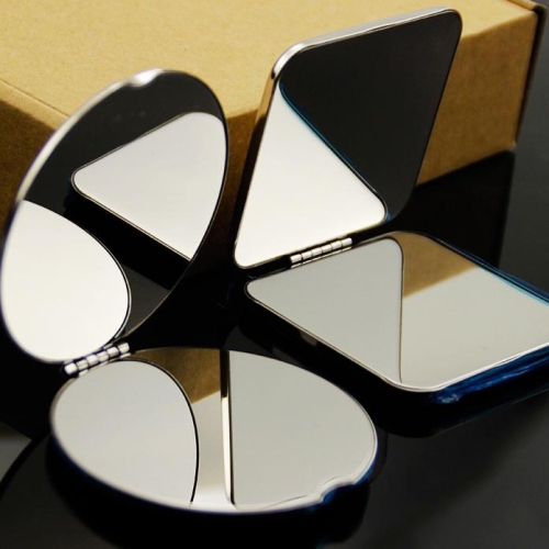 日本 雙面 不碎鏡子 無印 不銹鋼 良品 化妝鏡 小鏡子 便攜 隨身化妝鏡 圓方形新款鏡 不鏽鋼鏡 攜帶鏡子 鏡子 摺疊