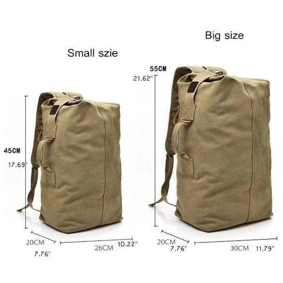 台灣發貨 35L新款潮流帆布包 大容量旅行雙肩包 男士背包 戶外運動包 雙肩書包 軍鳥包 水桶包 耐磨防水背包 超大容量-細節圖9
