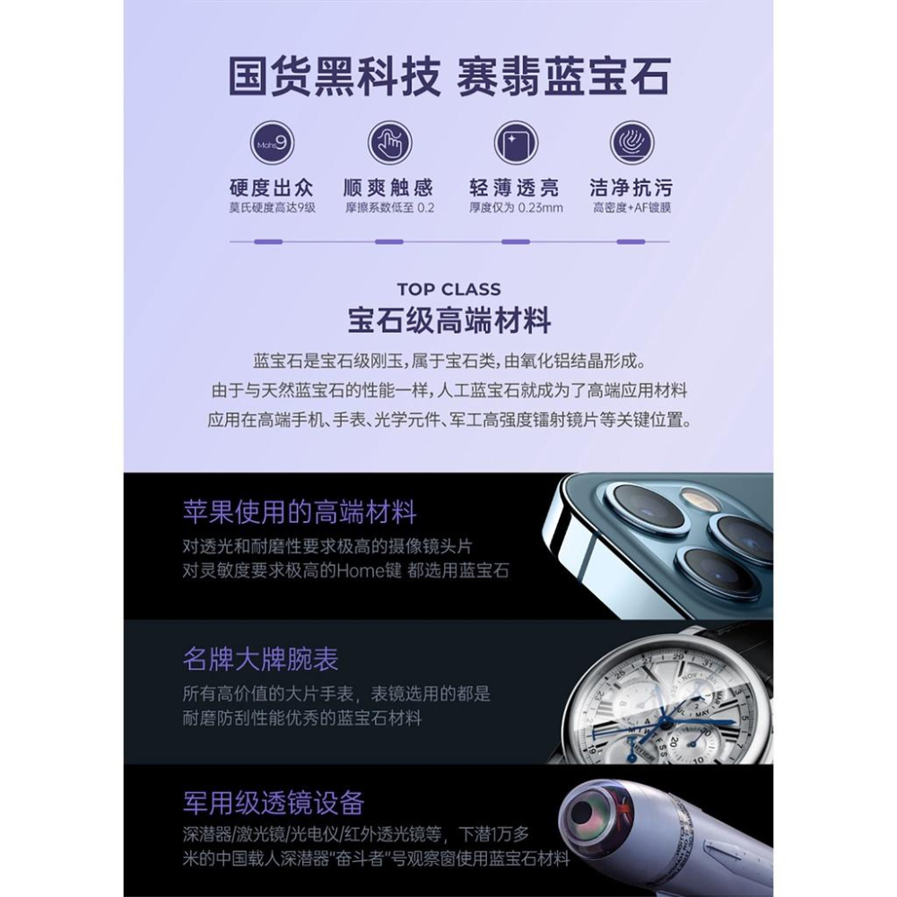 賽翡原裝正品 ＂ 藍寶石 ＂手機膜 蘋果iPhone13mini 全系列 高清 藍寶石鋼化膜 堅固耐用 藍寶石玻璃貼-細節圖8