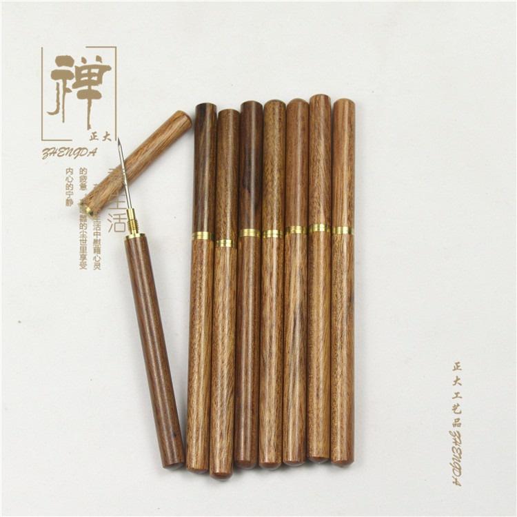 正大 香頭清理工具 黑檀木 紫光檀 鑲純銅香針 大紅 酸枝 木香筒 香爐清理 線香爐具 清理針 清理香爐器具 線香用品-細節圖5