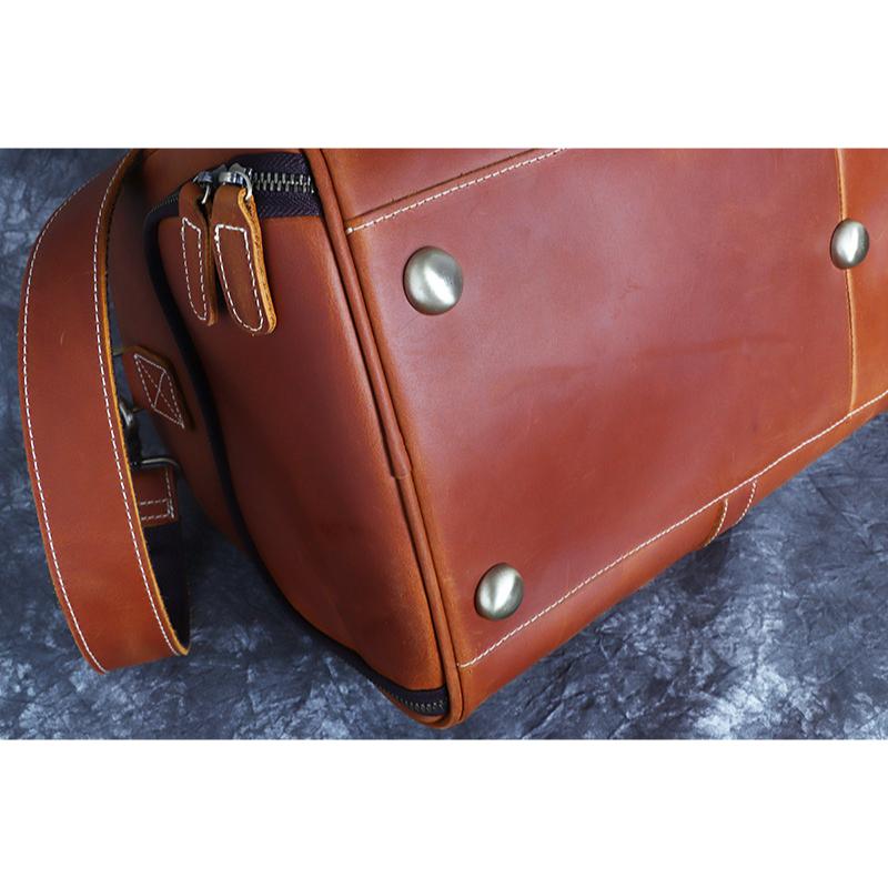 正港真皮旅行包 台灣瘋馬皮 頭層牛皮 真皮男包 中性旅行包袋 手提包 復古個性男包 旅行收納包 登機包 登機袋 旅遊收納-細節圖2