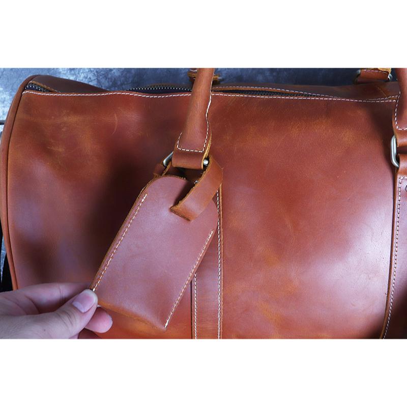 正港真皮旅行包 台灣瘋馬皮 頭層牛皮 真皮男包 中性旅行包袋 手提包 復古個性男包 旅行收納包 登機包 登機袋 旅遊收納-細節圖5