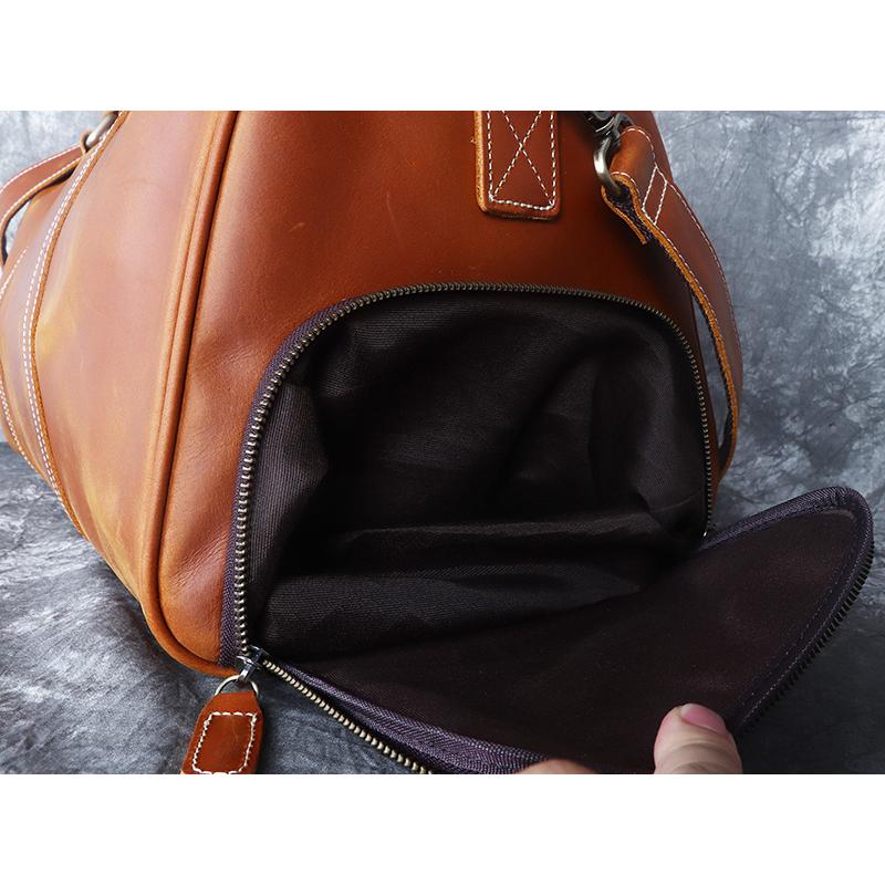 正港真皮旅行包 台灣瘋馬皮 頭層牛皮 真皮男包 中性旅行包袋 手提包 復古個性男包 旅行收納包 登機包 登機袋 旅遊收納-細節圖7