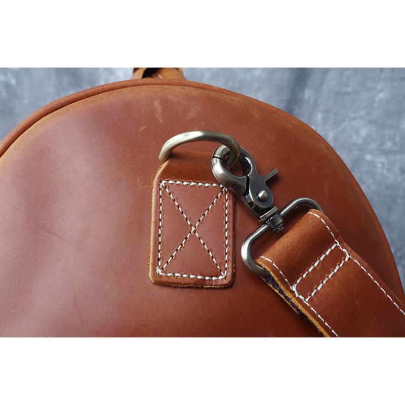 正港真皮旅行包 台灣瘋馬皮 頭層牛皮 真皮男包 中性旅行包袋 手提包 復古個性男包 旅行收納包 登機包 登機袋 旅遊收納-細節圖8