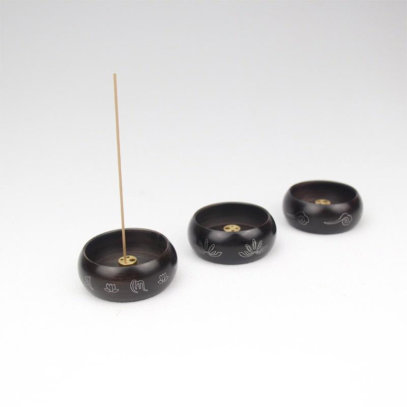 台灣出貨 黑檀木 銅芯 大號 香插 正大 立式多孔 香插 紫光檀 線香爐 香座藏 香插 線香插 線香爐 香薰爐 點線-細節圖2