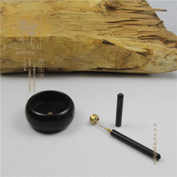 台灣出貨 黑檀木 銅芯 大號 香插 正大 立式多孔 香插 紫光檀 線香爐 香座藏 香插 線香插 線香爐 香薰爐 點線-細節圖7