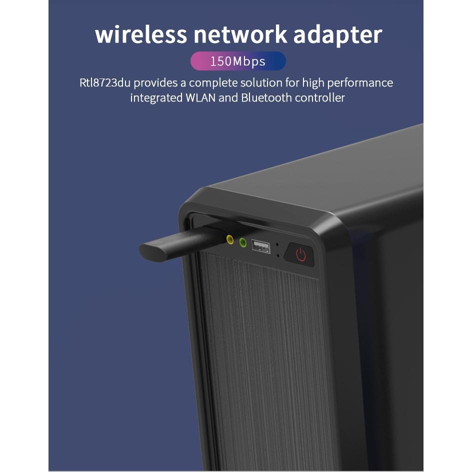 Mini BT4.2 WiFi 適配器 150Mbps 無線網卡穩定傳輸適用於 PC 筆記本電腦手機平板電腦無線鼠標耳機-細節圖2