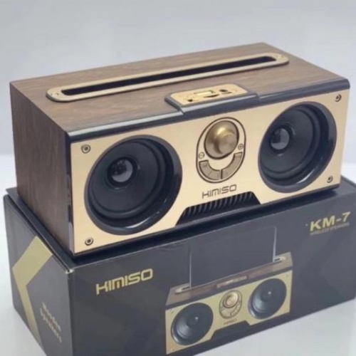 德國 收音機 新款KM-7 木質無線藍牙音箱 桃木紋 便攜式 手機藍牙音箱 藍芽音響 復古音箱 低音炮 音箱 喇叭