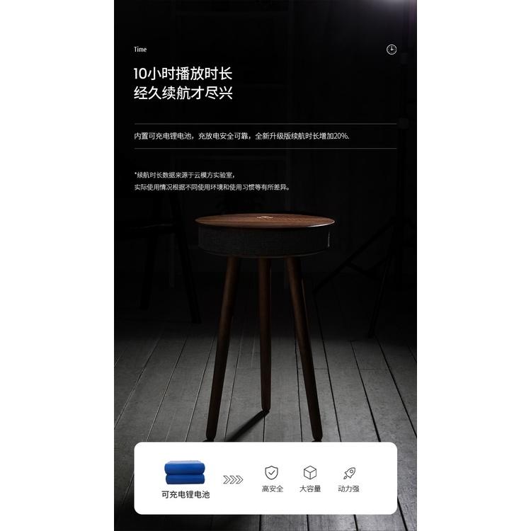 台灣發貨 TWS音響 立體聲 無線充電 充電小圓桌 INS 北歐風 原木 智能茶桌 實木桌子音箱 藍牙音響 電腦喇叭-細節圖8
